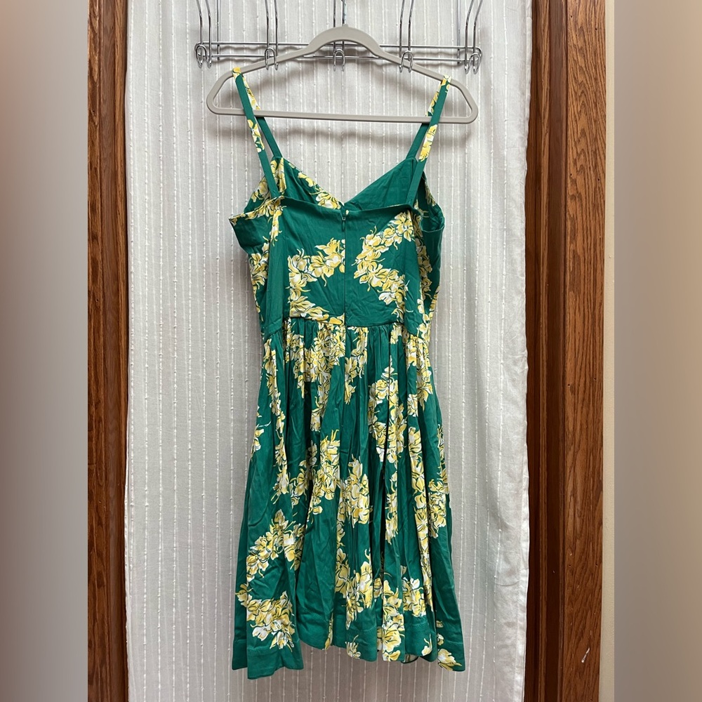 Trashy Diva Green Floral Midi Dress with Yellow Blossom Print size 12 - Picture 2 of 7